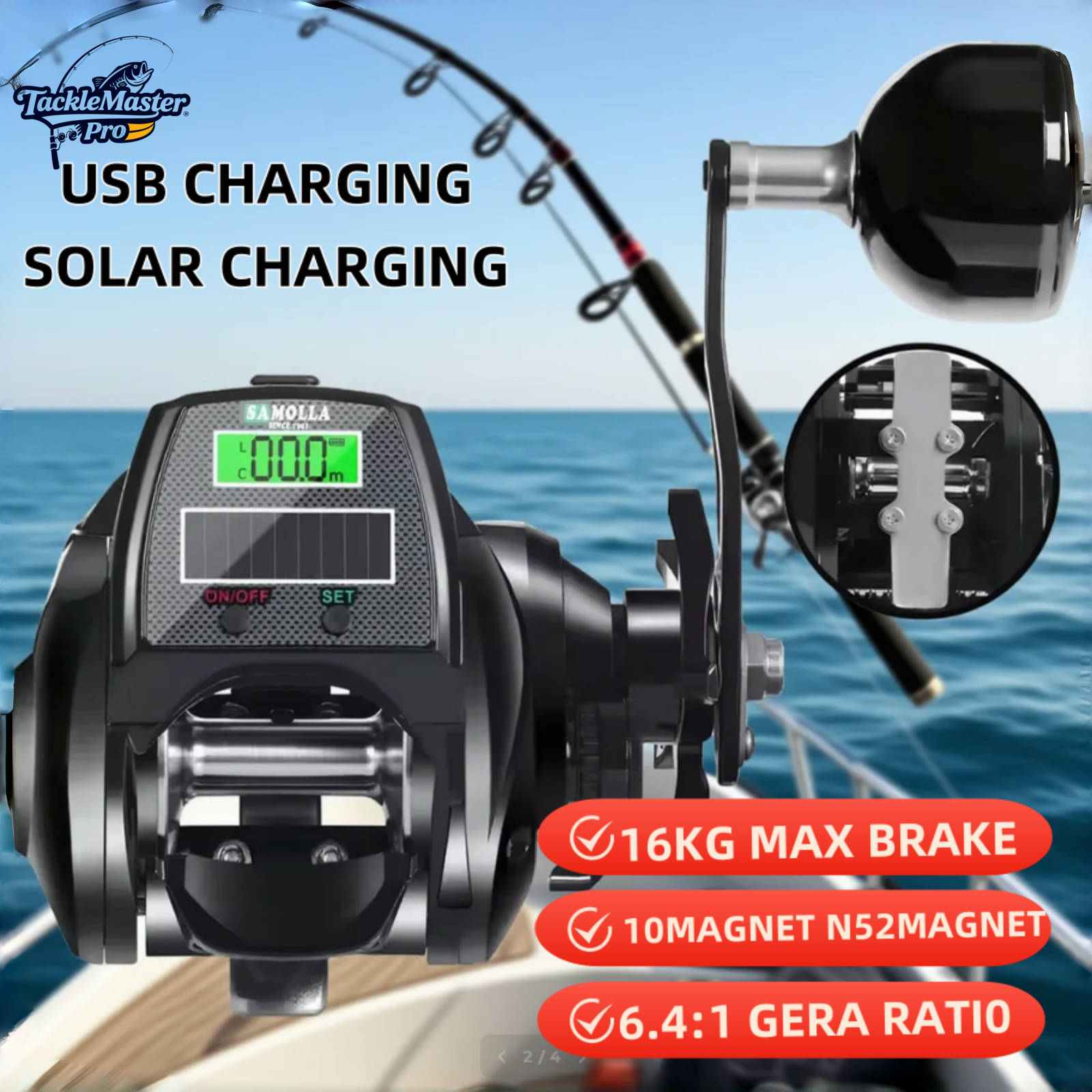 Electric Fishing Reel - Heavy Duty Electric Fishing Reel Large