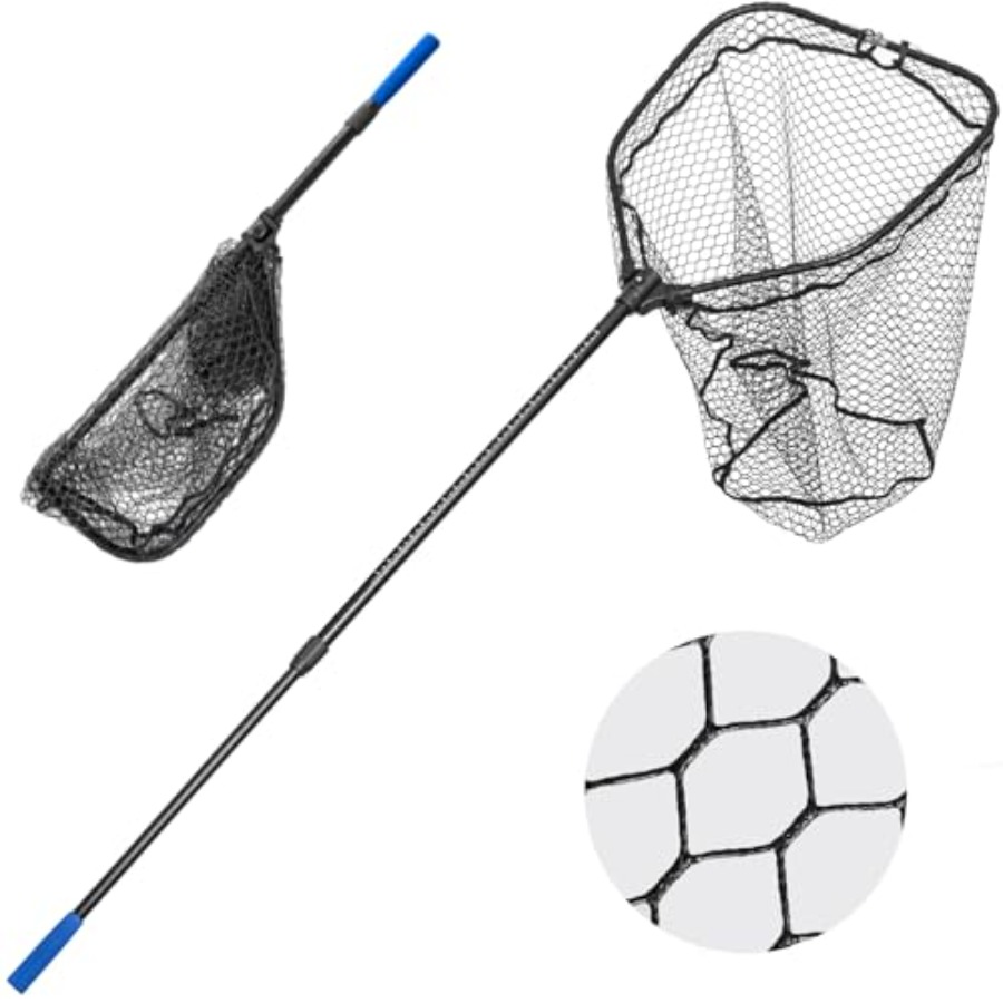 Landing Net Telescopic - Long Collapsible Landing Net, Large Fishing