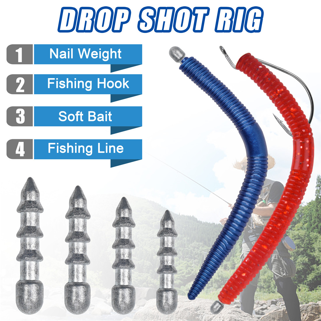 20pcs Nail weights sinkers Wor - Trout Fishing Lure recensie en prijs