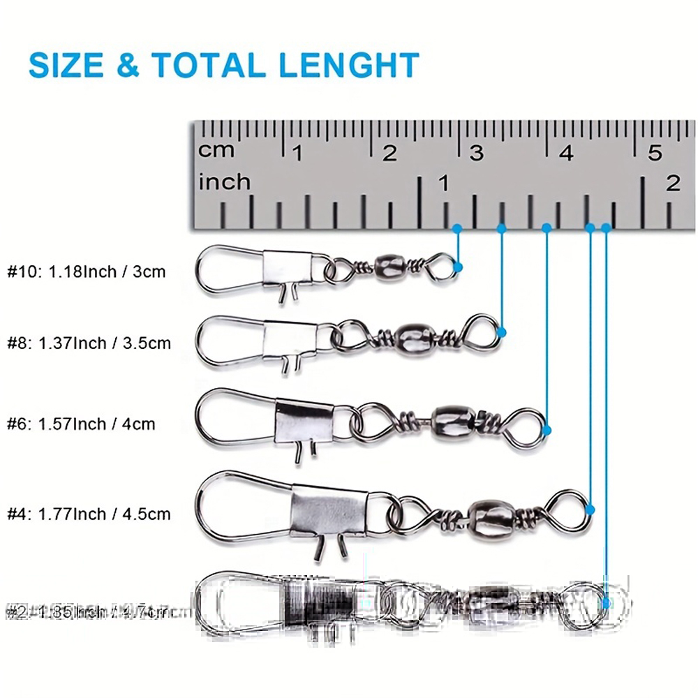 100Pcs/Lot 4#6#8#10#12# Swivel - Fishing Equipment Tackle recensie en prijs